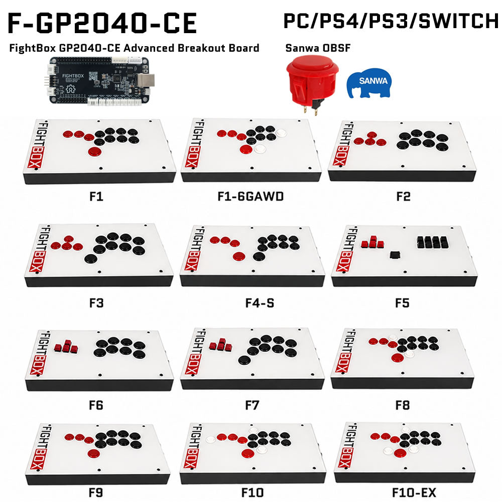 FightBox F-GP2040-CE All Button Leverless Arcade Game Controller