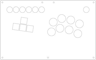 FightBox B6 All Button Leverless Arcade Game Controller Panel Template