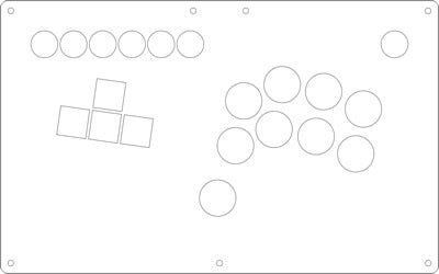 FightBox B7 All Button Leverless Arcade Game Controller Panel Template