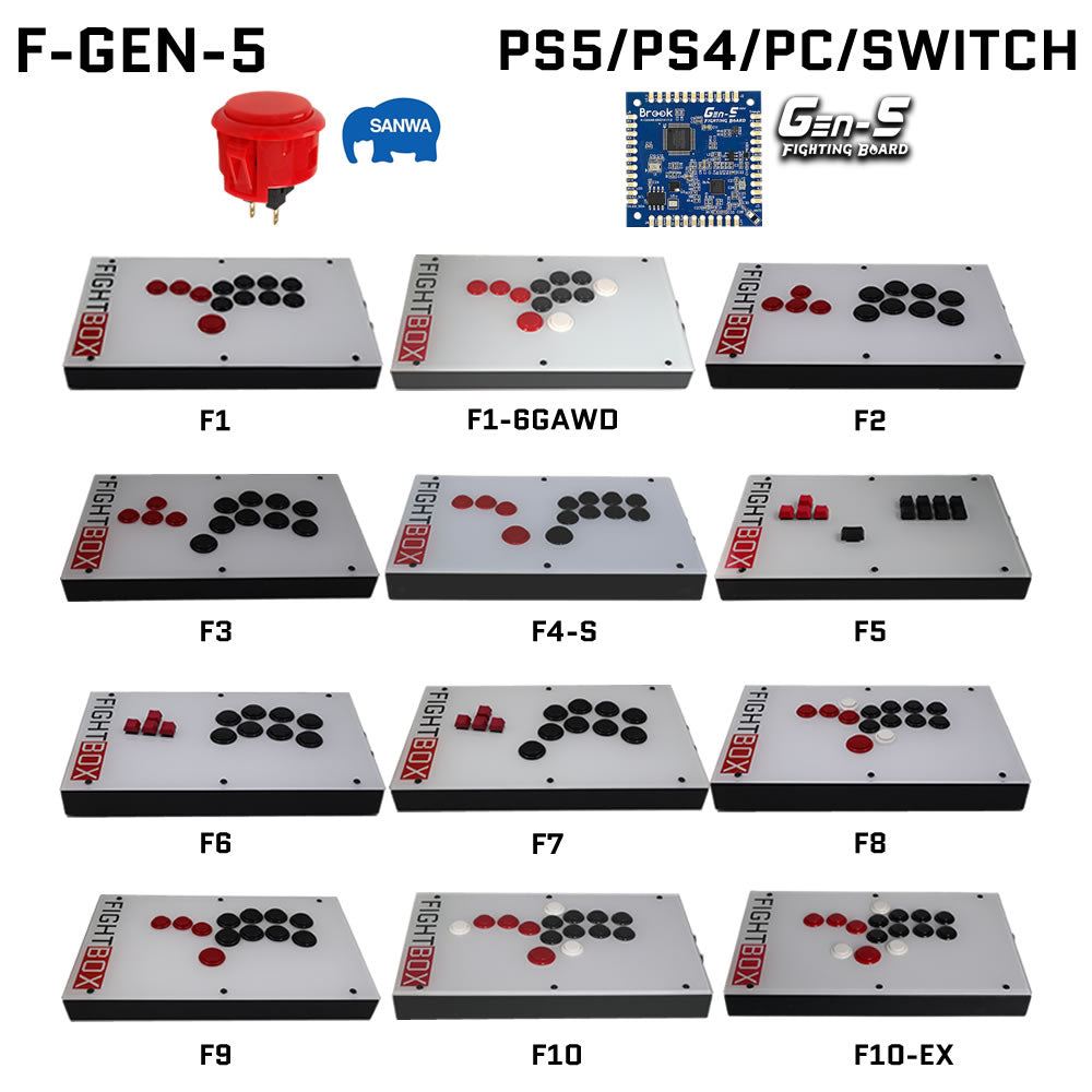 FightBox F-GEN-5 All Button Leverless Arcade Game Controller for PS5/PS4/PC/SWITCH