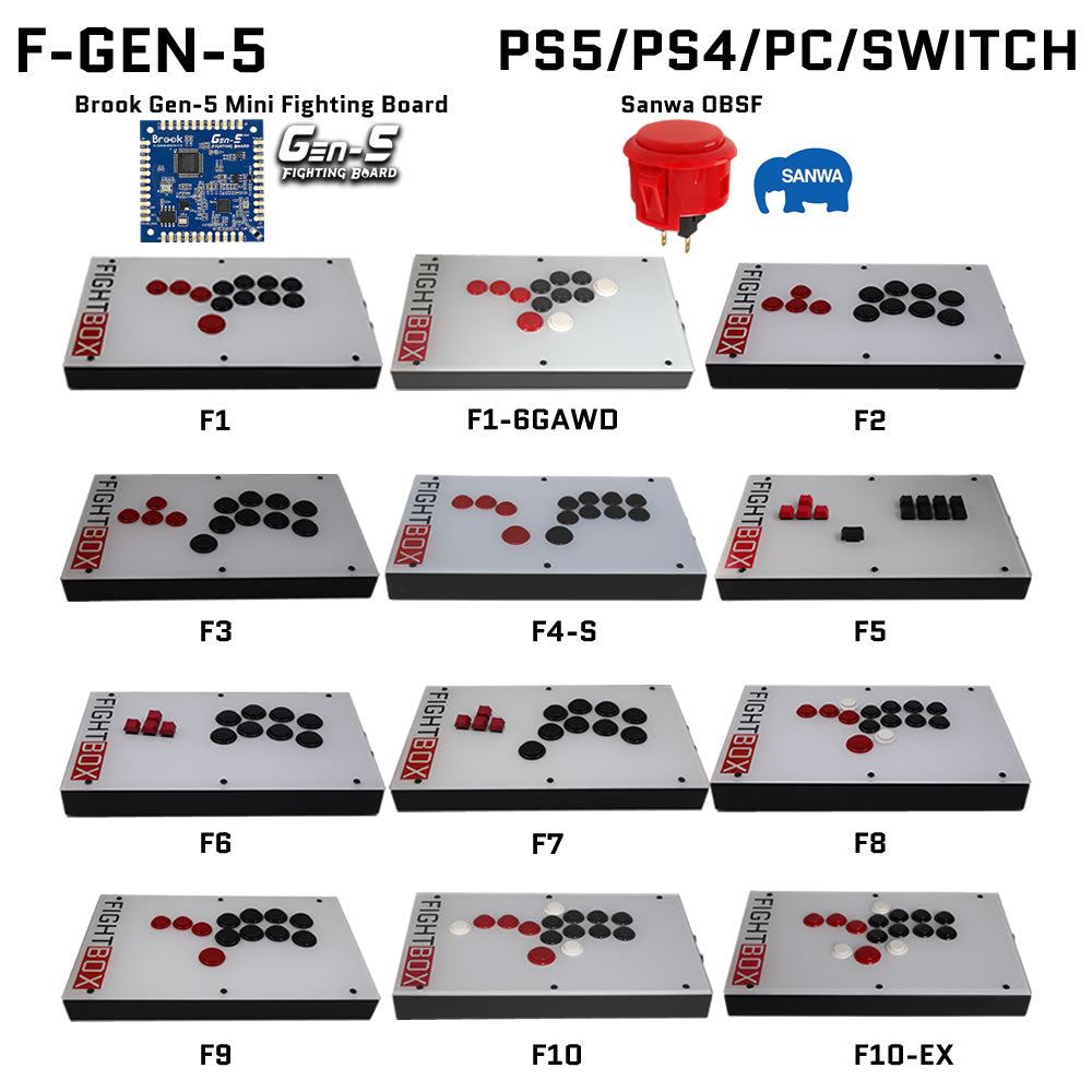 FightBox F-GEN-5 All Button Leverless Arcade Game Controller for PS5/PS4/PC/SWITCH