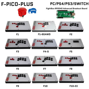 FightBox F-PICO-PLUS All Button Leverless Arcade Game Controller for PC/PS/SWITCH