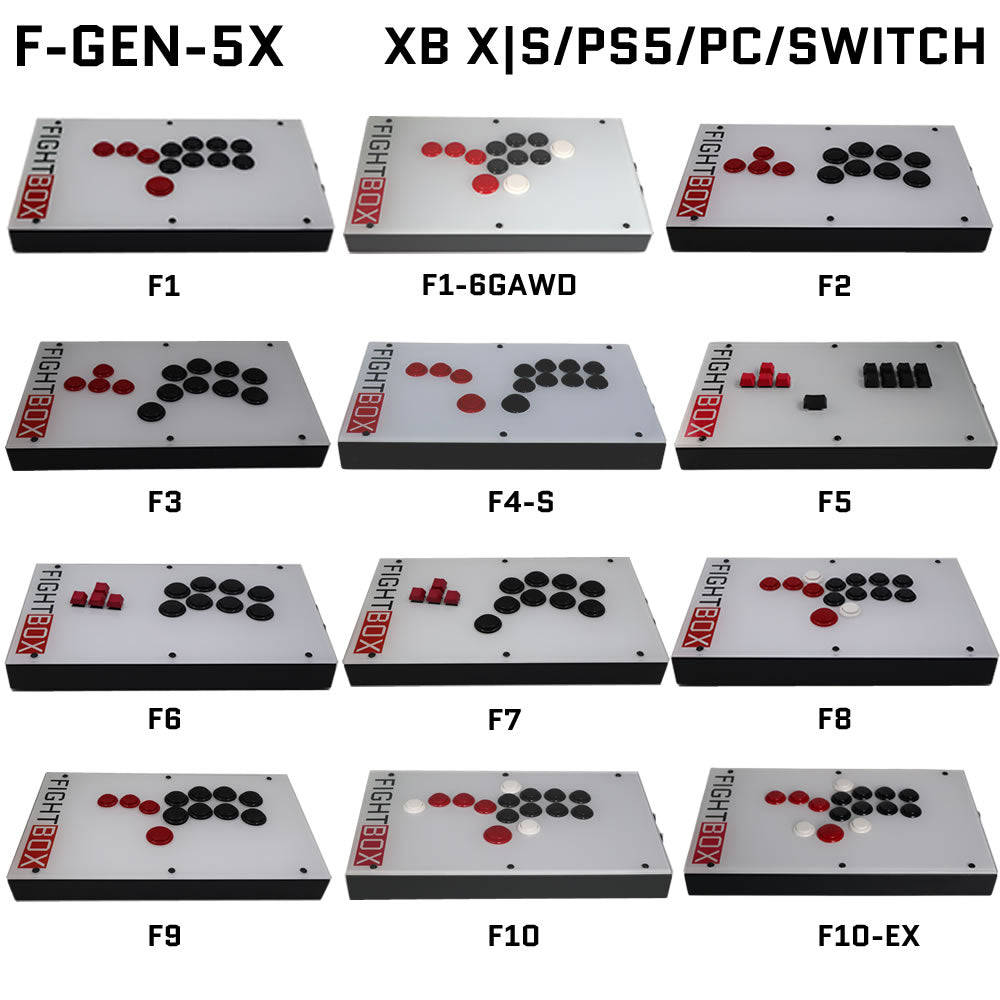 FightBox F-GEN-5X All Button Leverless Arcade Game Controller for Xbox Series X|S/PS5/Switch/PC