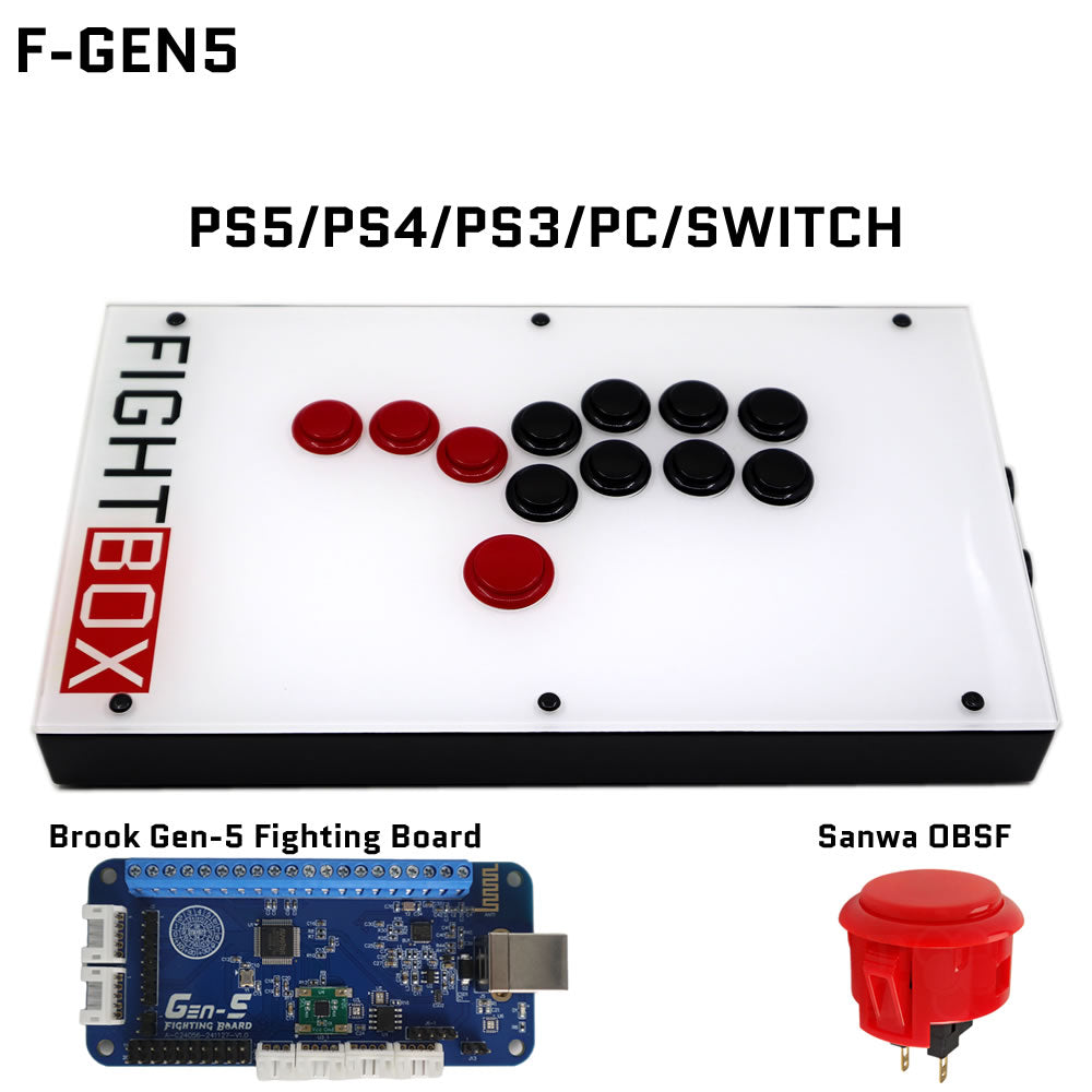FightBox F-GEN-5 All Button Leverless Arcade Game Controller for PS5/PS4/PS3/PC/SWITCH