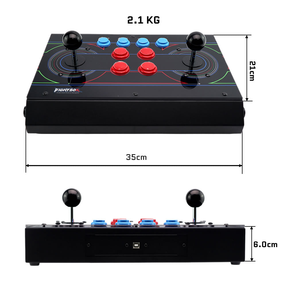 FightBox R10-Twin Arcade Twin Stick Dual Joystick Controller For PC/PS ...