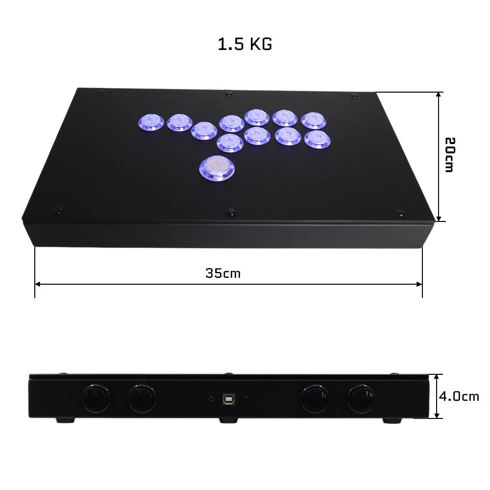 FightBox F1-LED All Button Leverless Arcade Game Controller for PC/PS/XBOX/SWITCH