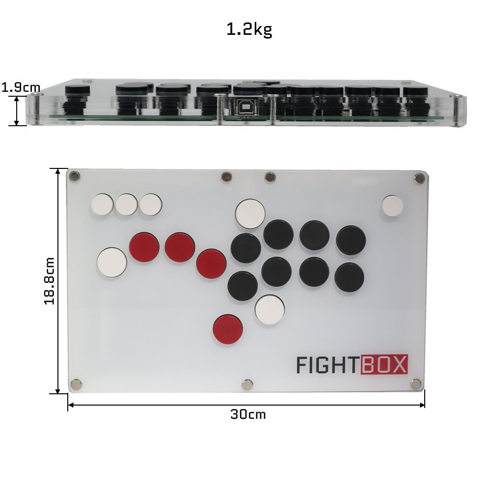 FightBox B10 All Button Leverless Arcade Game Controller for PC/PS/XBO ...