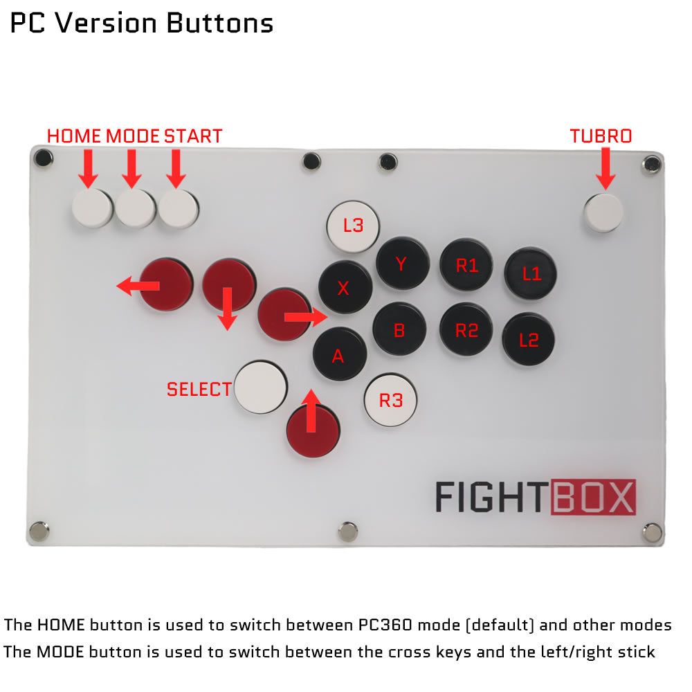 FightBox B10-EX All Button Leverless Arcade Game Controller for PC/PS/XBOX/SWITCH