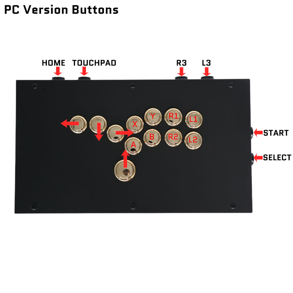 FightBox F1-Metallic All Button Leverless Arcade Game Controller for PC/PS/XBOX/SWITCH