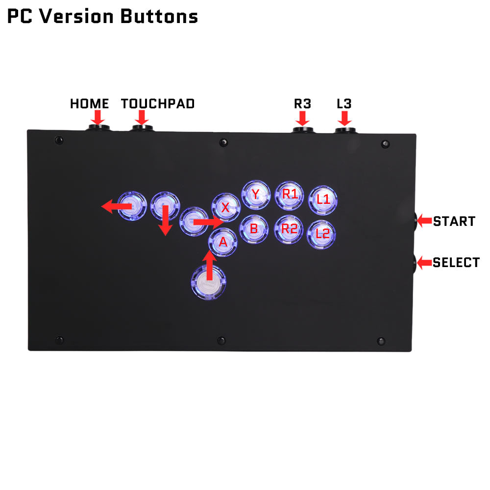 FightBox F1-LED All Button Leverless Arcade Game Controller for PC/PS/XBOX/SWITCH