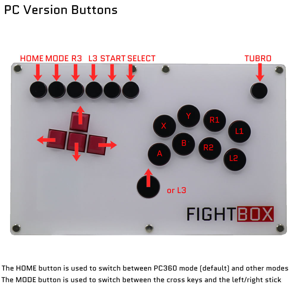 Fightbox FightBox B7 Keyboard Button Leverless Arcade Fight Stick Game Controll ...