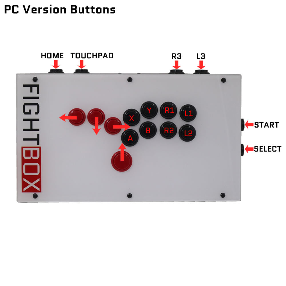 FightBox F-PICO-PLUS All Button Leverless Arcade Game Controller for PC/PS/SWITCH