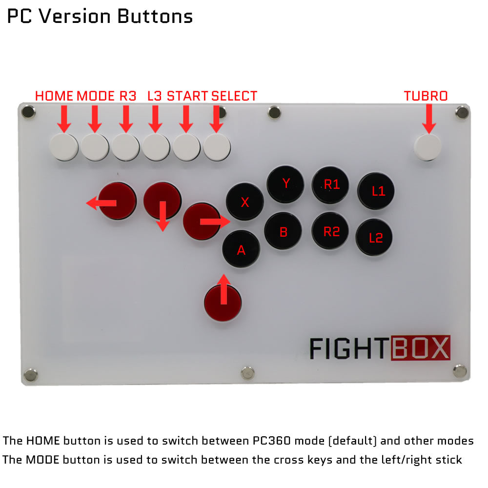 Fightbox FightBox B1 All Button Leverless Arcade Game Controller for PC/PS/XBOX ...