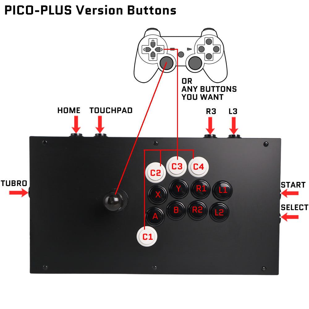 FightBox M8-CrossUP Arcade Joystick Game Controller  for PC/PS/XBOX/SWITCH