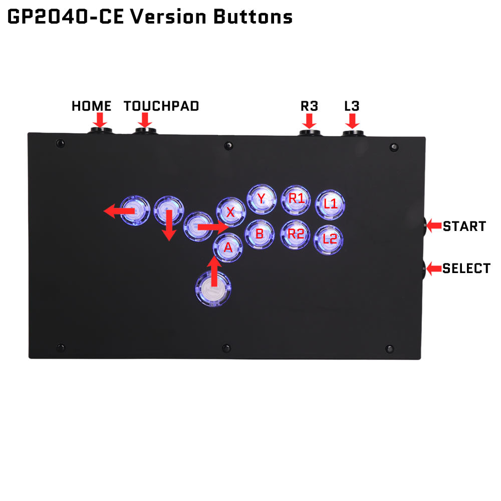 FightBox F1-LED All Button Leverless Arcade Game Controller for PC/PS ...