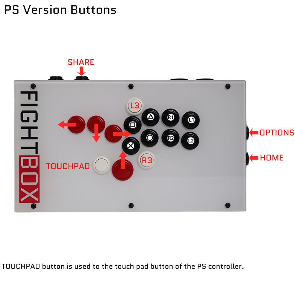 FightBox F10-EX All Button Leverless Arcade Game Controller for PC/PS/XBOX/SWITCH