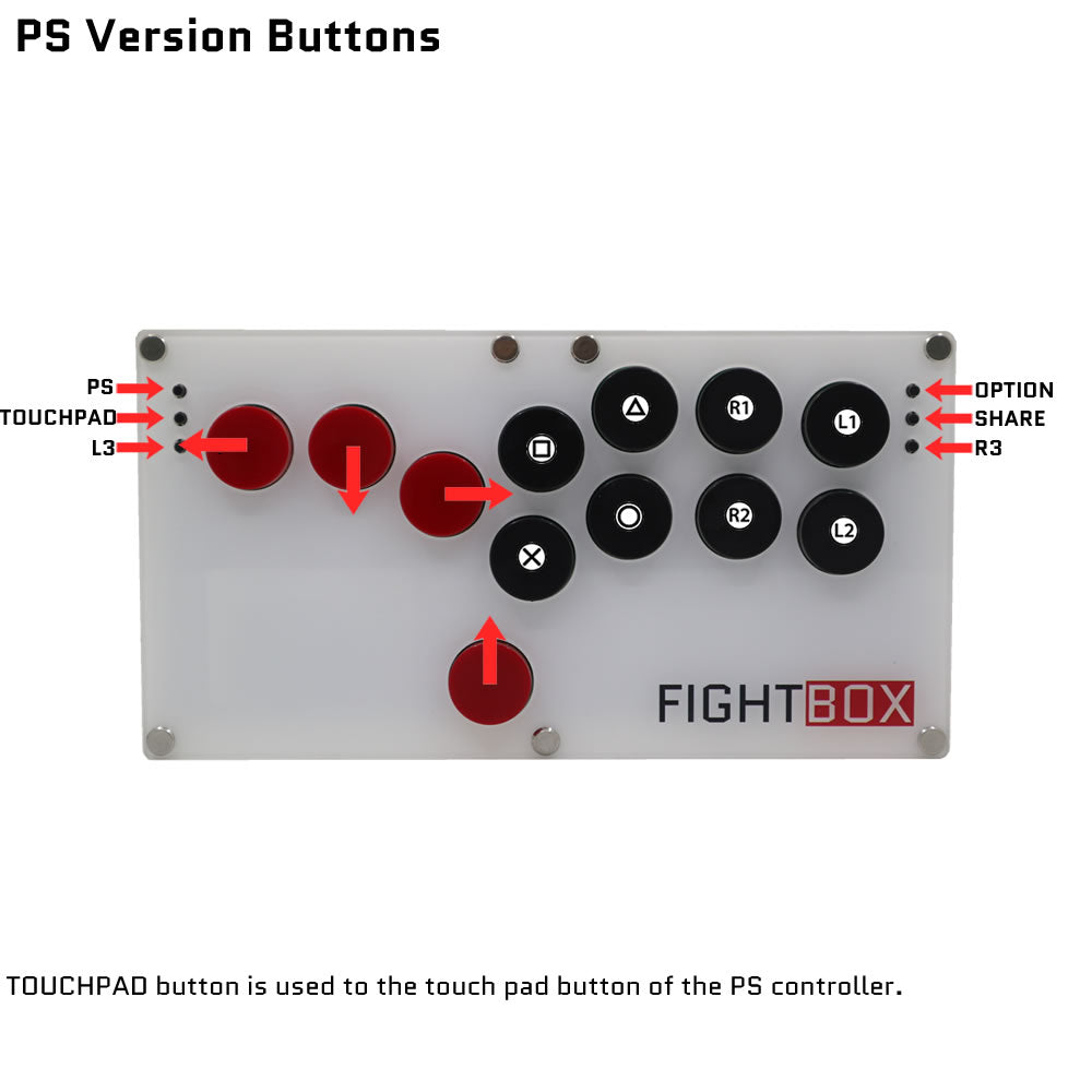 FightBox B1-MINI All Button Leverless Arcade Game Controller for PC/SWITCH/PS3/PS4/PS5