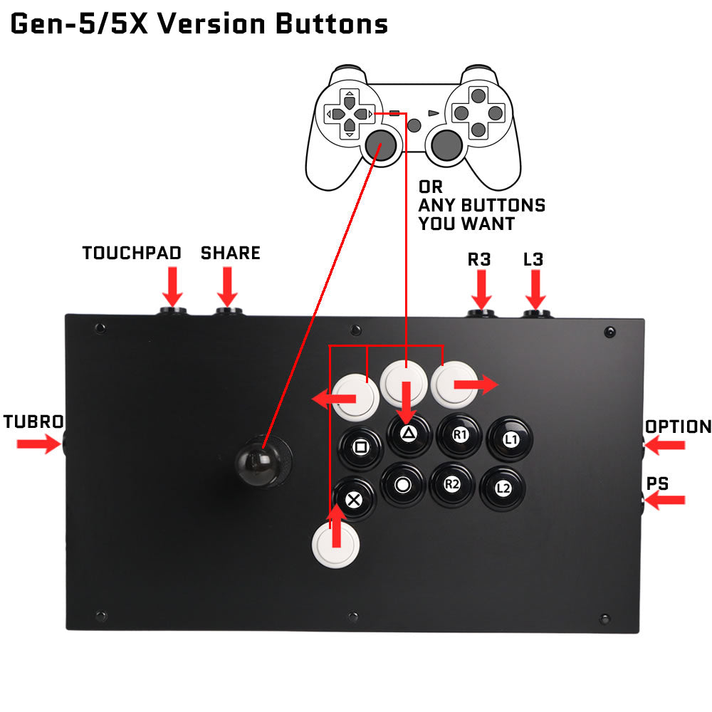 FightBox M8-CrossUP Arcade Joystick Game Controller  for PC/PS/XBOX/SWITCH