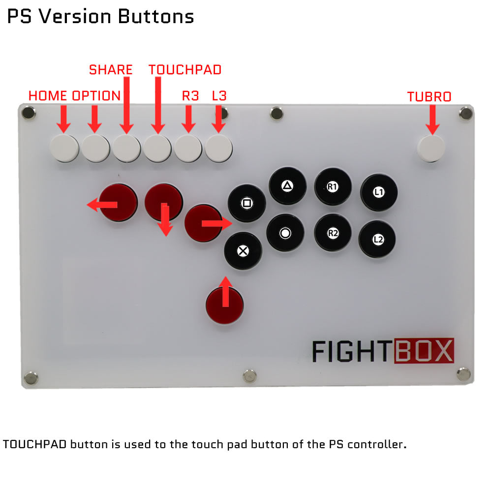 Fightbox FightBox B1 All Button Leverless Arcade Game Controller for PC/PS/XBOX ...