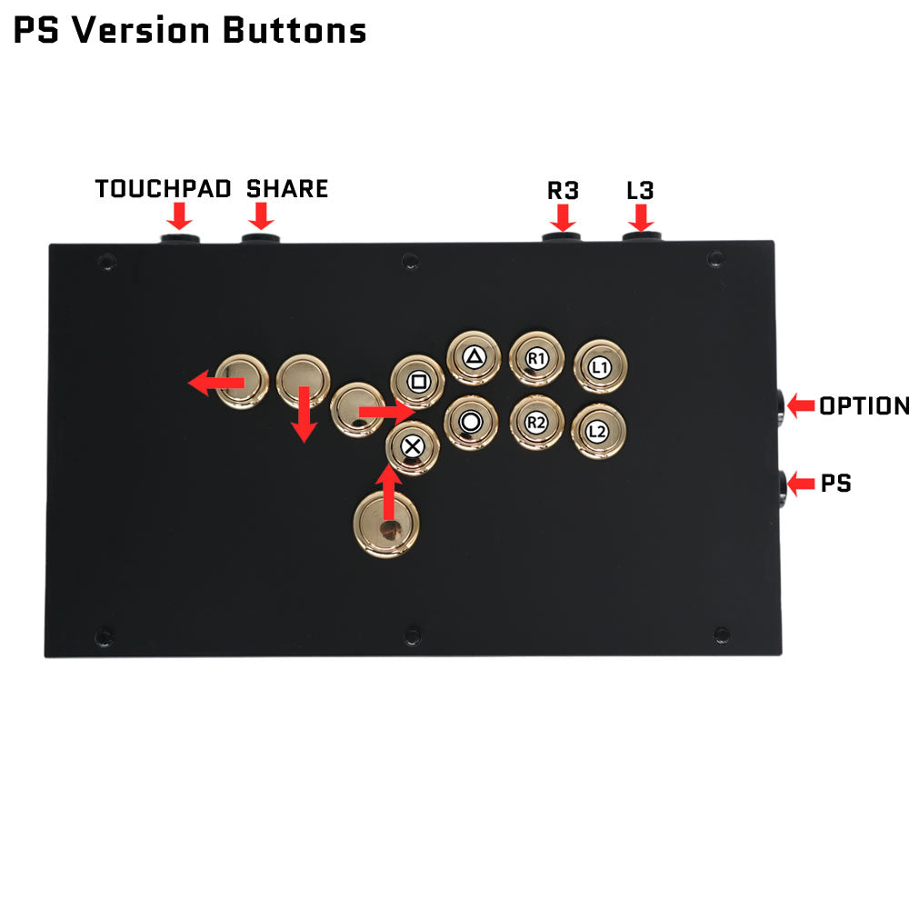 FightBox F1-Metallic All Button Leverless Arcade Game Controller for PC/PS/XBOX/SWITCH