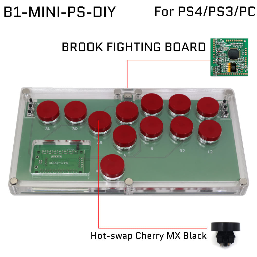 FightBox B1-MINI All Button Leverless Arcade Game Controller for 