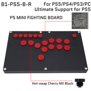 FightBox B1-B All Button Leverless Arcade Game Controller for PC/PS/XBOX/SWITCH Black Matte Acrylic Panel