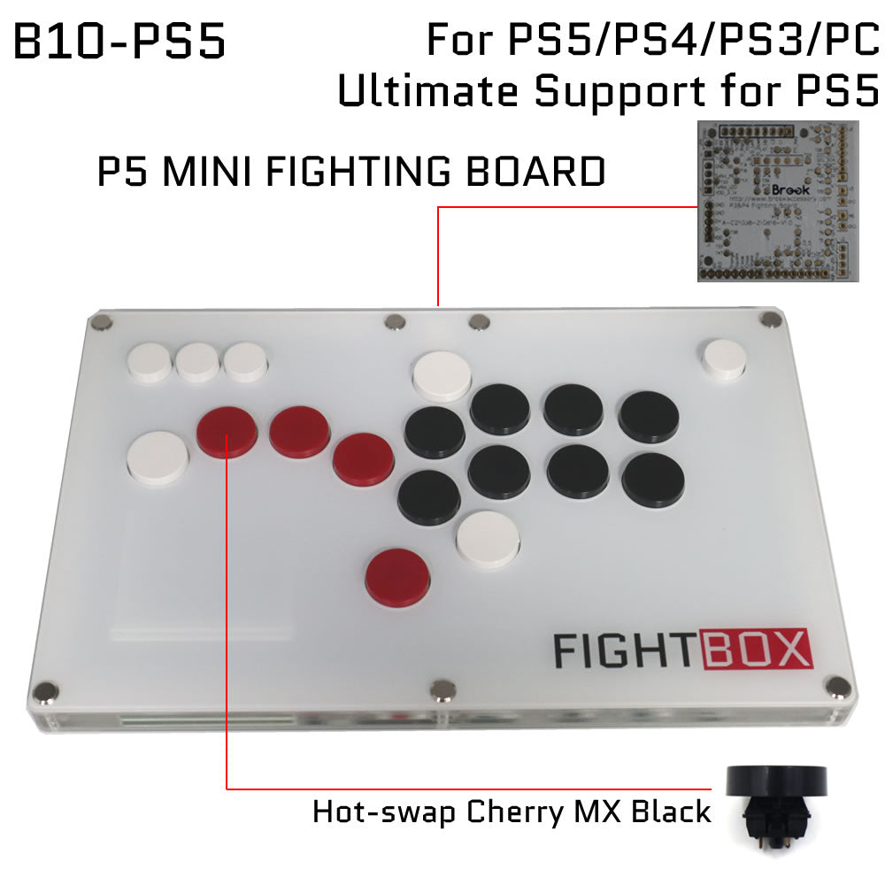 FightBox B10 All Button Leverless Arcade Game Controller for PC/SWITCH/PS3/PS4/PS5