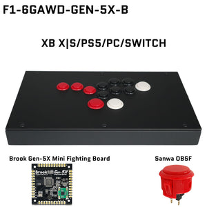 FightBox F-GEN-5X All Button Leverless Arcade Game Controller for Xbox Series X|S/PS5/Switch/PC