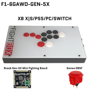 FightBox F-GEN-5X All Button Leverless Arcade Game Controller for Xbox Series X|S/PS5/Switch/PC