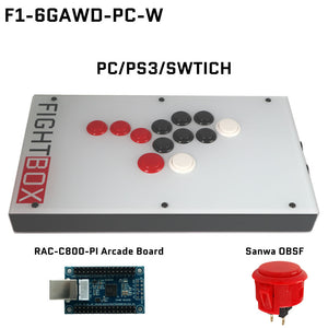 FightBox F1-6GAWD All Button Leverless Arcade Game Controller for