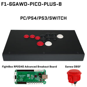 FightBox F-PICO-PLUS All Button Leverless Arcade Game Controller for PC/PS/SWITCH