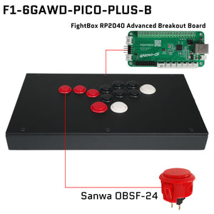 FightBox F-PICO-PLUS All Button Leverless Arcade Game Controller for PC/PS/SWITCH