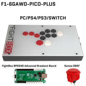 FightBox F-PICO-PLUS All Button Leverless Arcade Game Controller for PC/PS/SWITCH