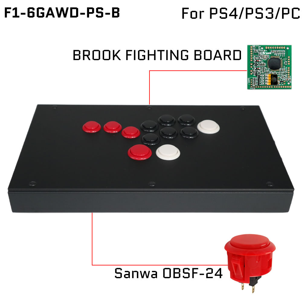 FightBox F1-6GAWD All Button Leverless Arcade Game Controller for PC/P ...
