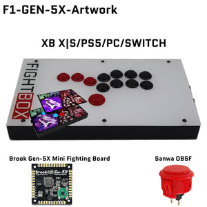 FightBox F-GEN-5X All Button Leverless Arcade Game Controller for Xbox Series X|S/PS5/Switch/PC