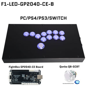 FightBox F1-LED All Button Leverless Arcade Game Controller for PC