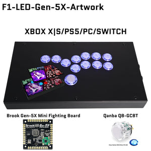 FightBox F1-LED All Button Leverless Arcade Game Controller for PC