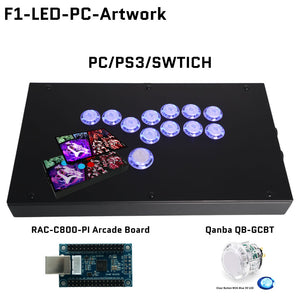 FightBox F1-LED All Button Leverless Arcade Game Controller for PC