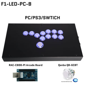 FightBox F1-LED All Button Leverless Arcade Game Controller for PC