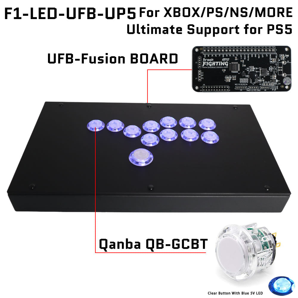 FightBox F1-LED All Button Leverless Arcade Game Controller for PC/PS/XBOX/SWITCH