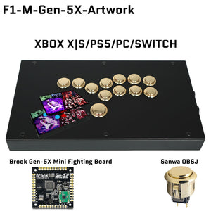 FightBox F1-Metallic All Button Leverless Arcade Game Controller