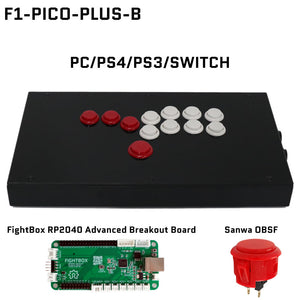 FightBox F-PICO-PLUS All Button Leverless Arcade Game Controller for PC/PS/SWITCH