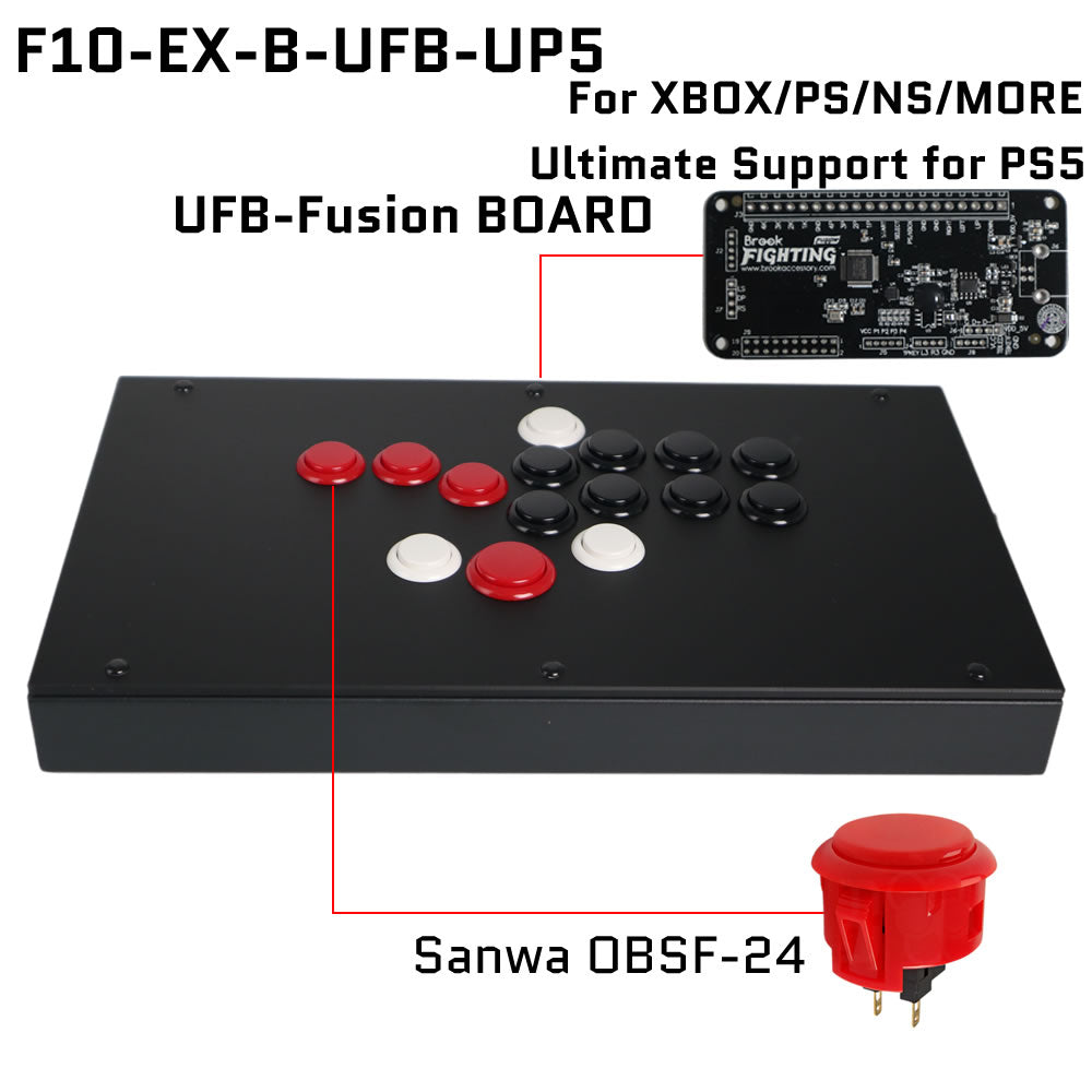 FightBox F10-EX All Button Leverless Arcade Game Controller for PC/PS/XBOX/SWITCH