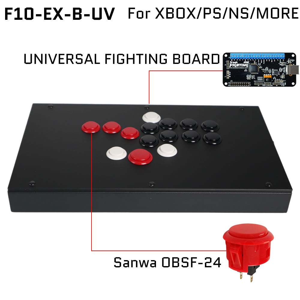 FightBox F10-EX All Button Leverless Arcade Game Controller for PC/PS/XBOX/SWITCH