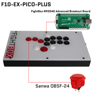 FightBox F-PICO-PLUS All Button Leverless Arcade Game Controller for PC/PS/SWITCH