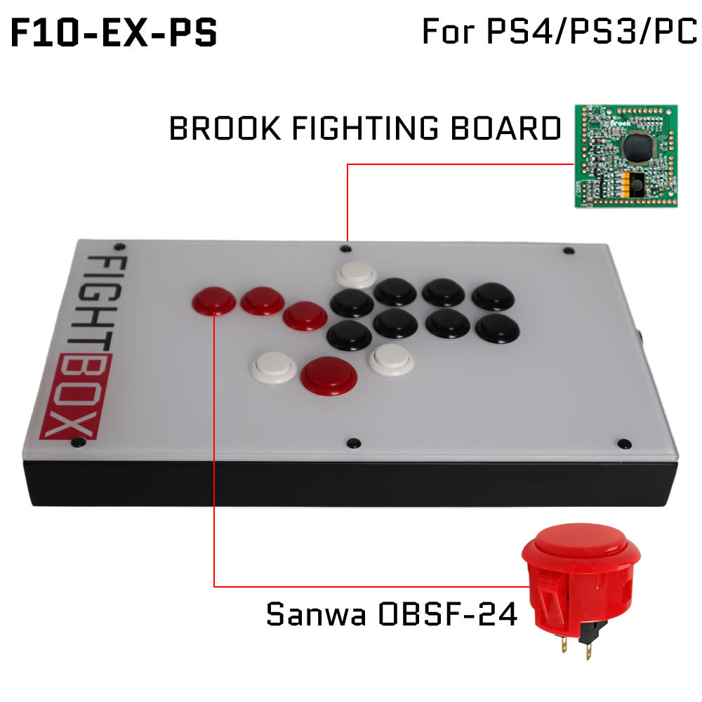 FightBox F10-EX All Button Leverless Arcade Game Controller for PC/PS/XBOX/SWITCH