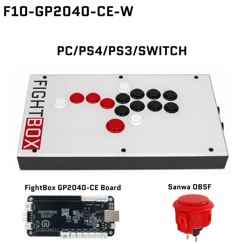 FightBox F10 All Button Leverless Arcade Game Controller for PC/PS