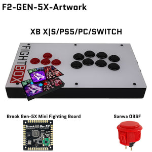 FightBox F-GEN-5X All Button Leverless Arcade Game Controller for Xbox Series X|S/PS5/Switch/PC