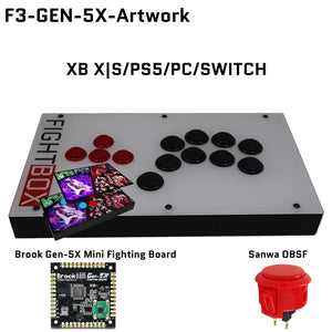 FightBox F-GEN-5X All Button Leverless Arcade Game Controller for Xbox Series X|S/PS5/Switch/PC