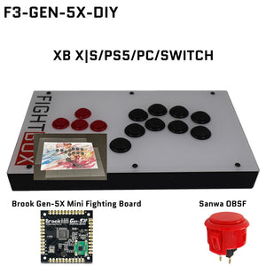 FightBox F-GEN-5X All Button Leverless Arcade Game Controller for Xbox Series X|S/PS5/Switch/PC